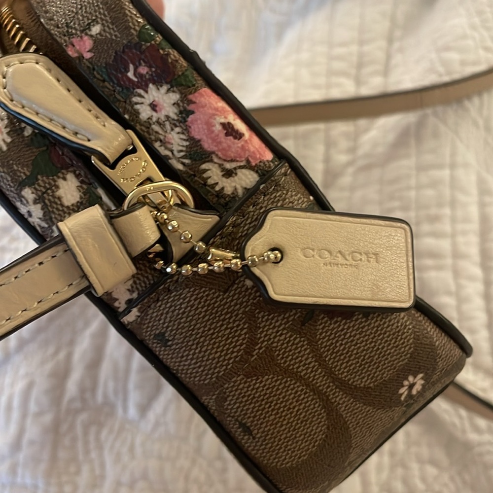 Coach Brown Floral Crossbody Bag - Picture 3 of 6